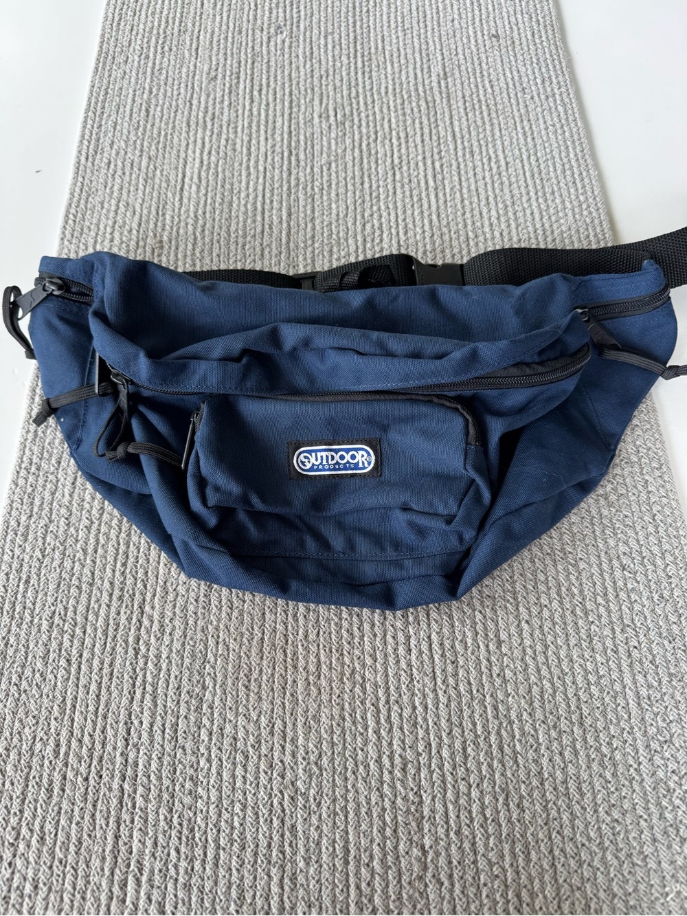 Vintage Outdoor Products Navy Blue Canvas Waist Pack Fanny Pack Travel Bag